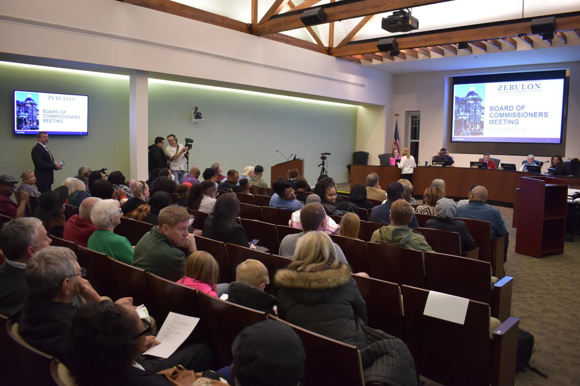 Individuals Attending a Zebulon Board Meeting