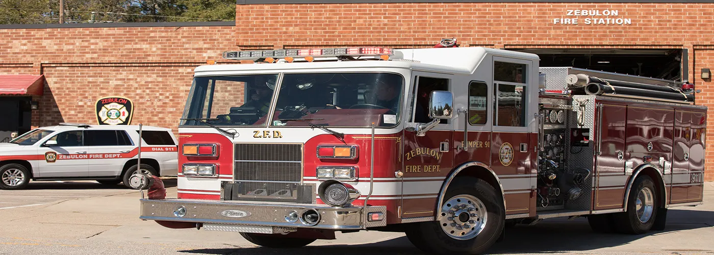 Fire truck leaving station