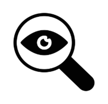 Magnifying glass with eye